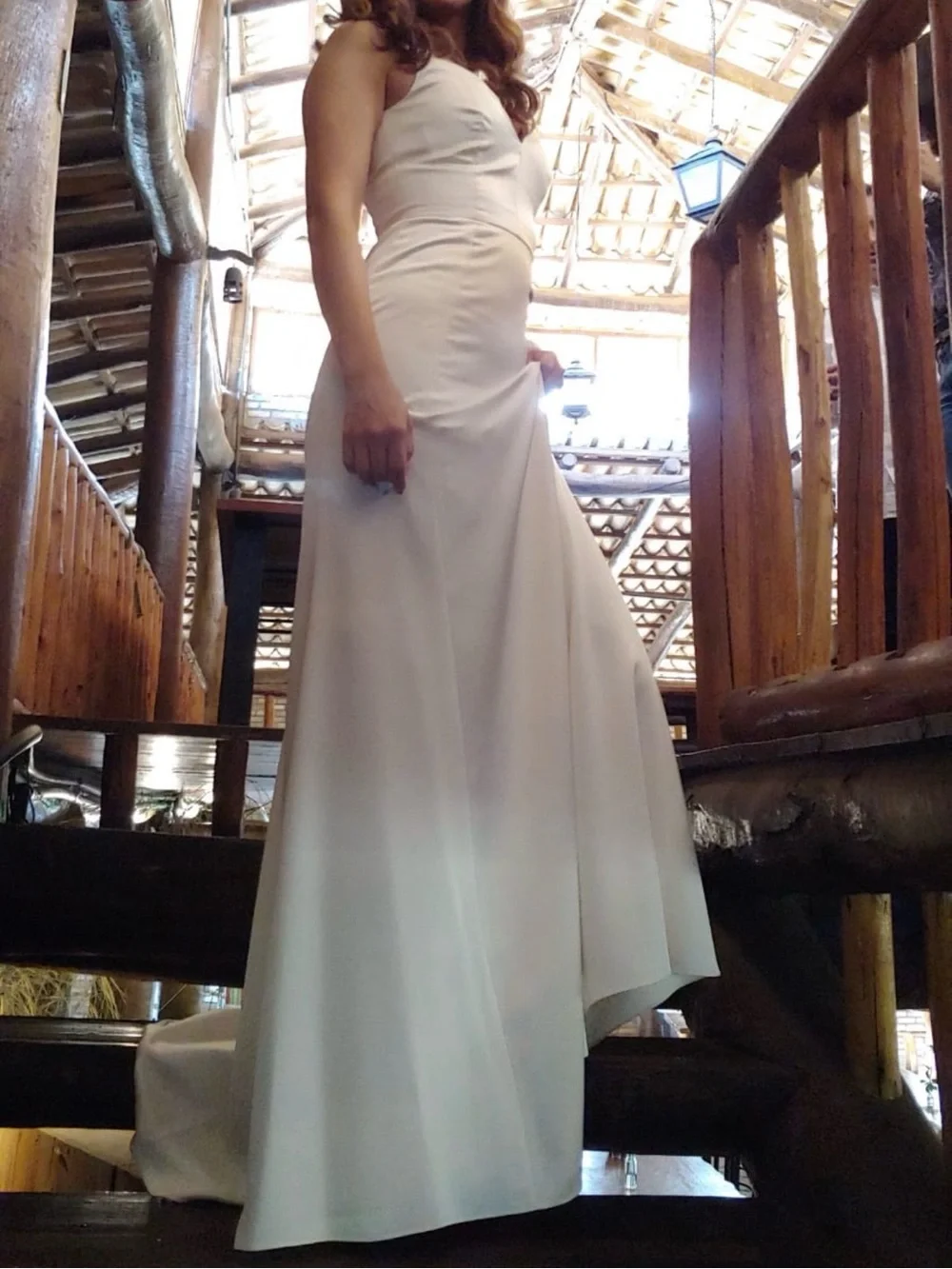 J. Crew Ivory Satin Strapless Formal Gown